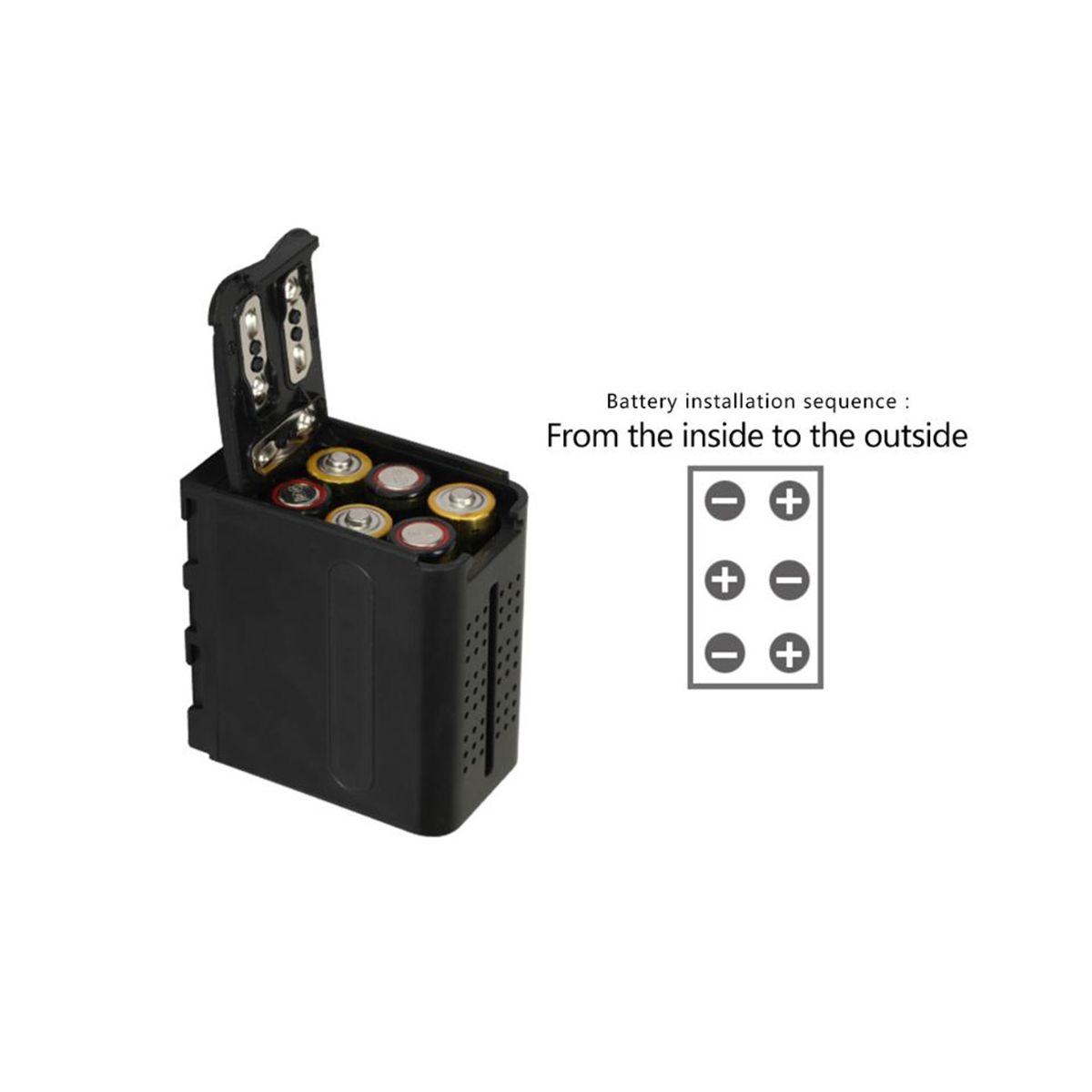 BB-6 Battery Box Case Pack Battery Holder Power As NP-F NP-970 Series Battery for LED Video Light Panel  Monitor