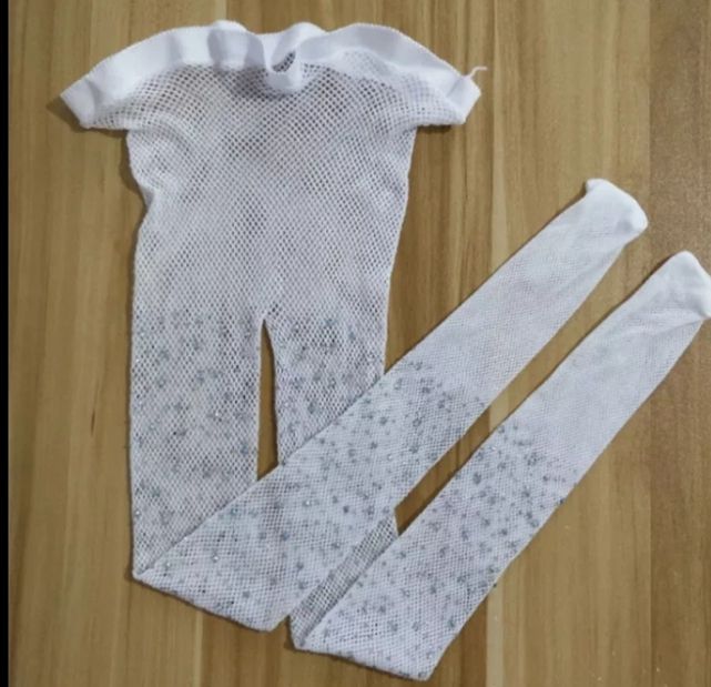 2 In 1 Luxury Girls  Pantyhose  Net Socks(BROWN & WHITE)