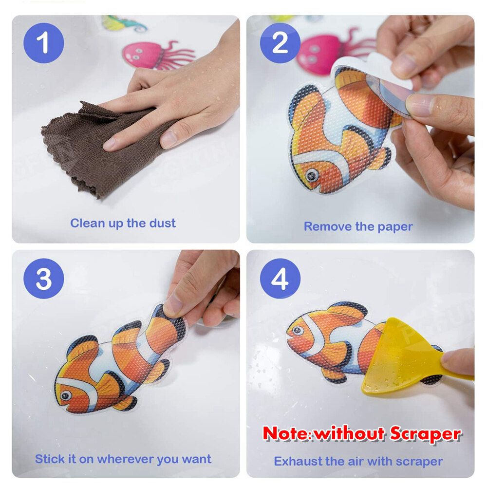 9X KIDS NON SLIP ANTI SKID SAFETY STICKERS BATH SHOWER MAT FOR CHILD TODDLER 002