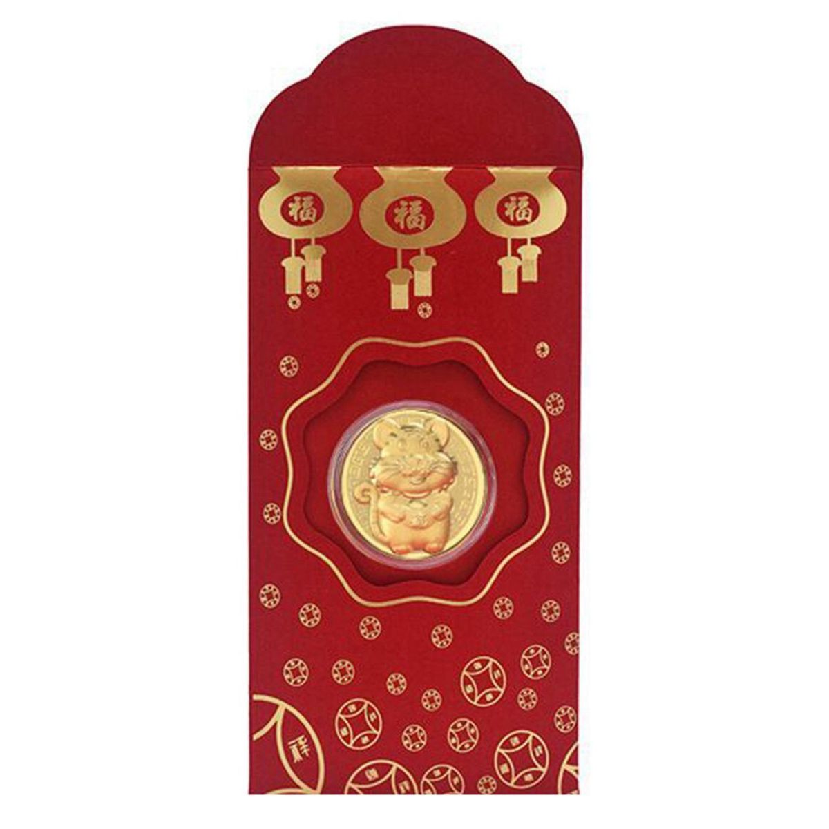 Year of the Tiger Gold Coin Red Envelope,Auspicious,Ingot