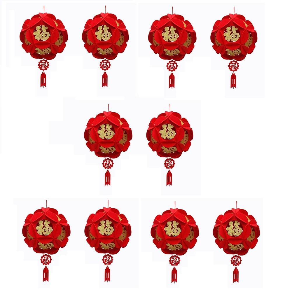 10Pcs Red Lanterns, for New Year, Celebration Decor