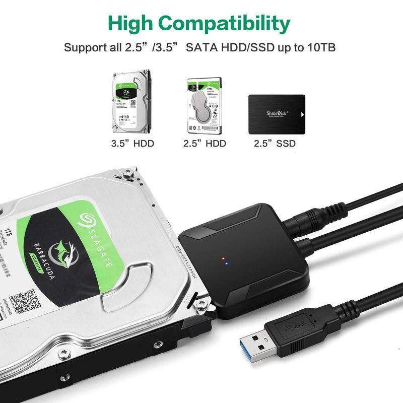 E-yield USB To SATA Cable 2.5'' 3.5'' HDD SSD Hard Drive Converter Cable USB3.0 SATA With UASP