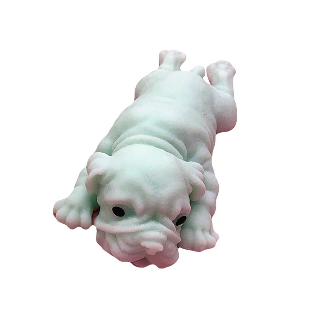 Realistic Silicone Bulldog Soft Animal Stress Relieve Squeezing Kids Adult Toy-Green