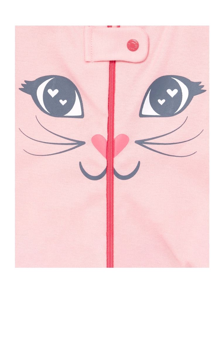 Zip-Up Kitty Cotton Sleep & Play BodySuit- 2 In 1pack