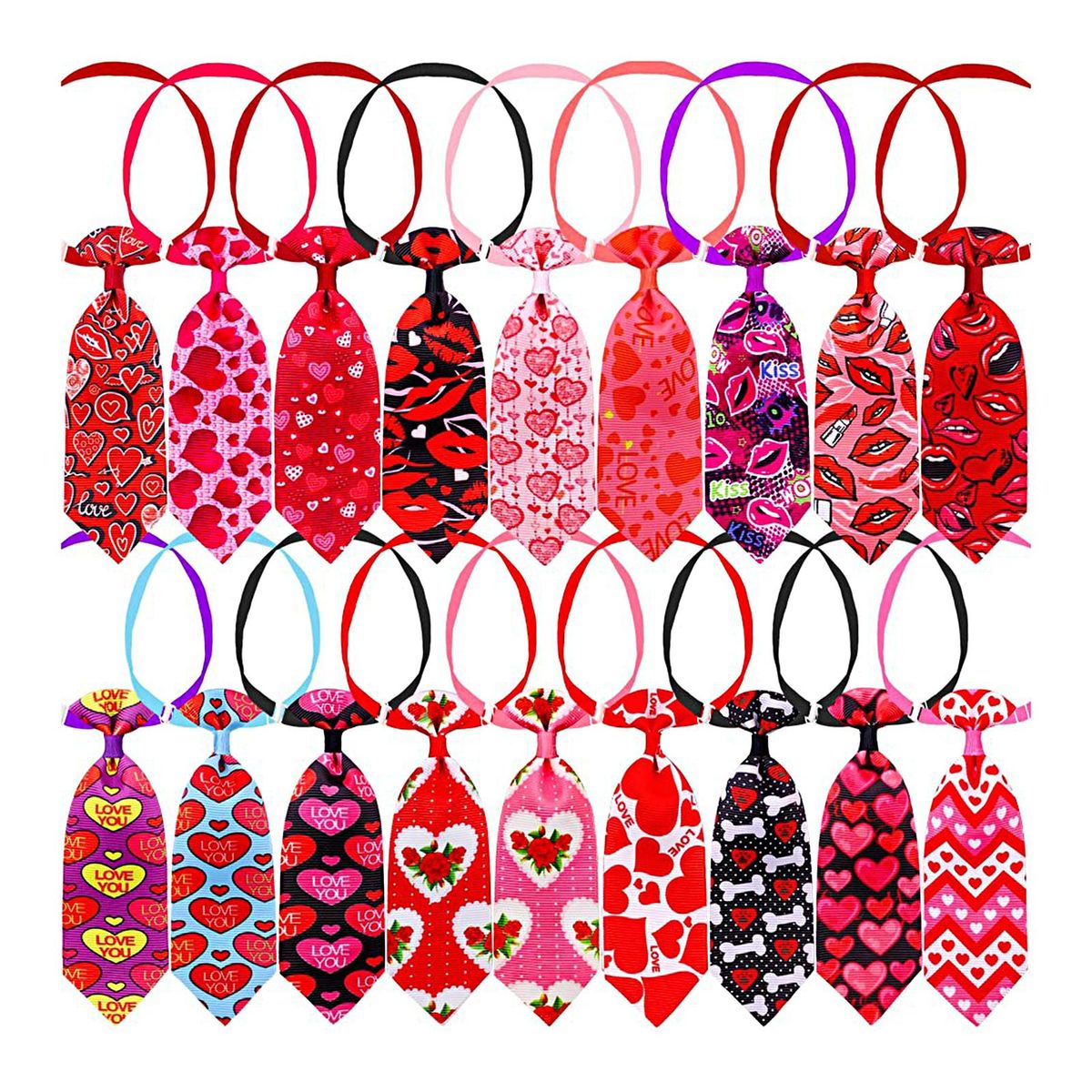 Pet Tie Mouth Printed Puppy Grooming Tie Mix Color