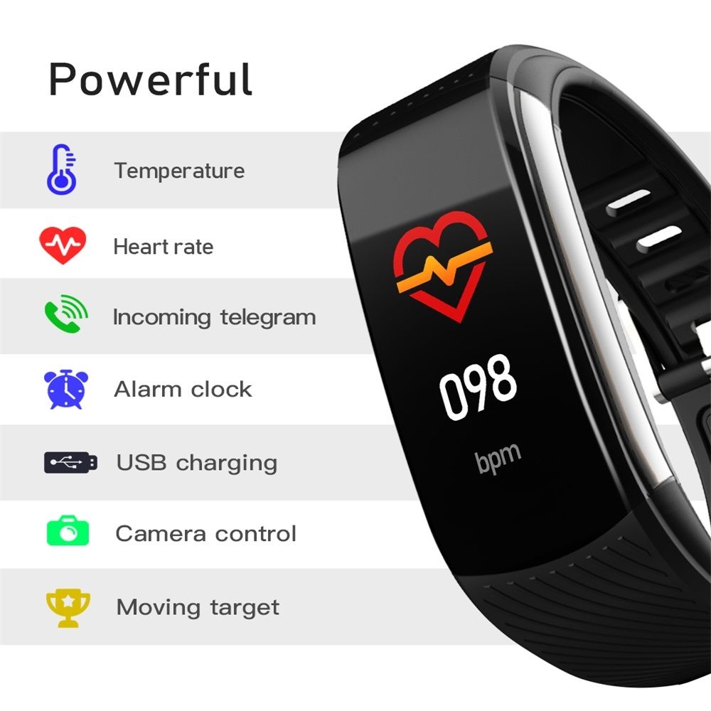 C6T 0.96inch Color Screen Smart Watch IP67 Waterproof,Support Temperature Monitoring/Heart Rate Monitoring/Blood Pressure Monitoring/Sleep Monitoring(Purple)