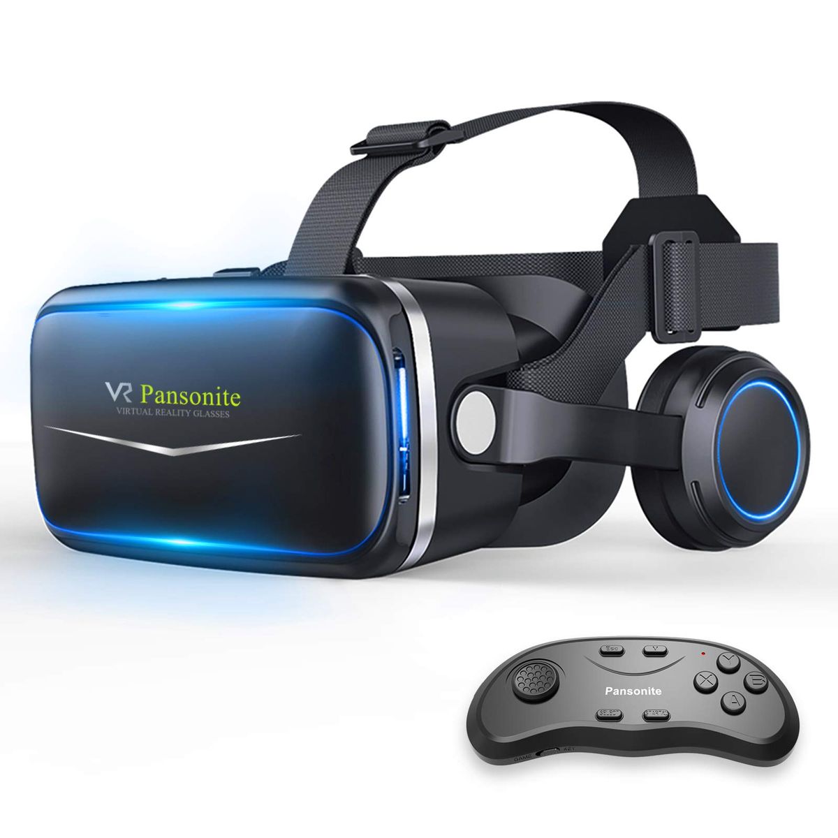 Pansonite VR Headset With Remote Control, 3D Eye Care System