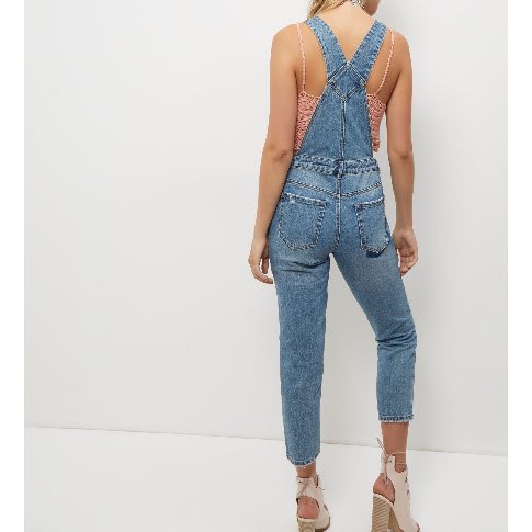 Blue Patchwork Denim Dunagrees