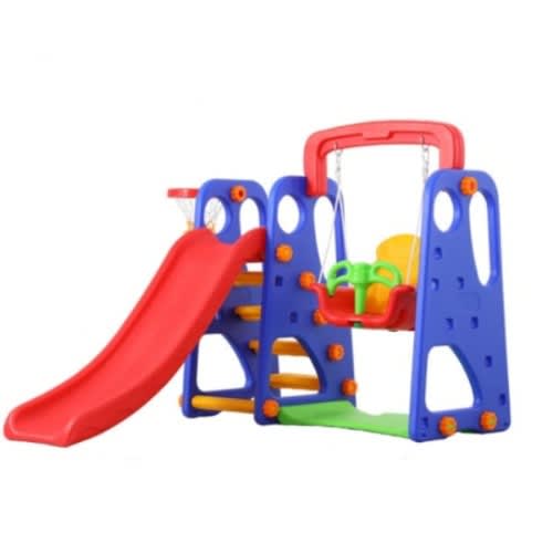 3-in-1 Kid's Slide Swing & Basketball Hoop