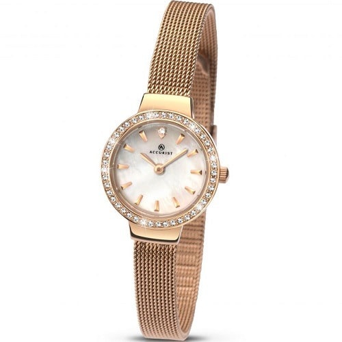 8143 Ladies Rose Gold Mesh Bracelet Watch