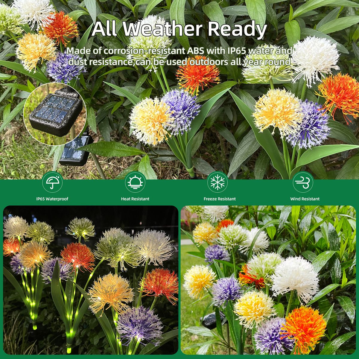 Solar Lawn Lamp Swaying Lights 5-Head Landscape Decorative