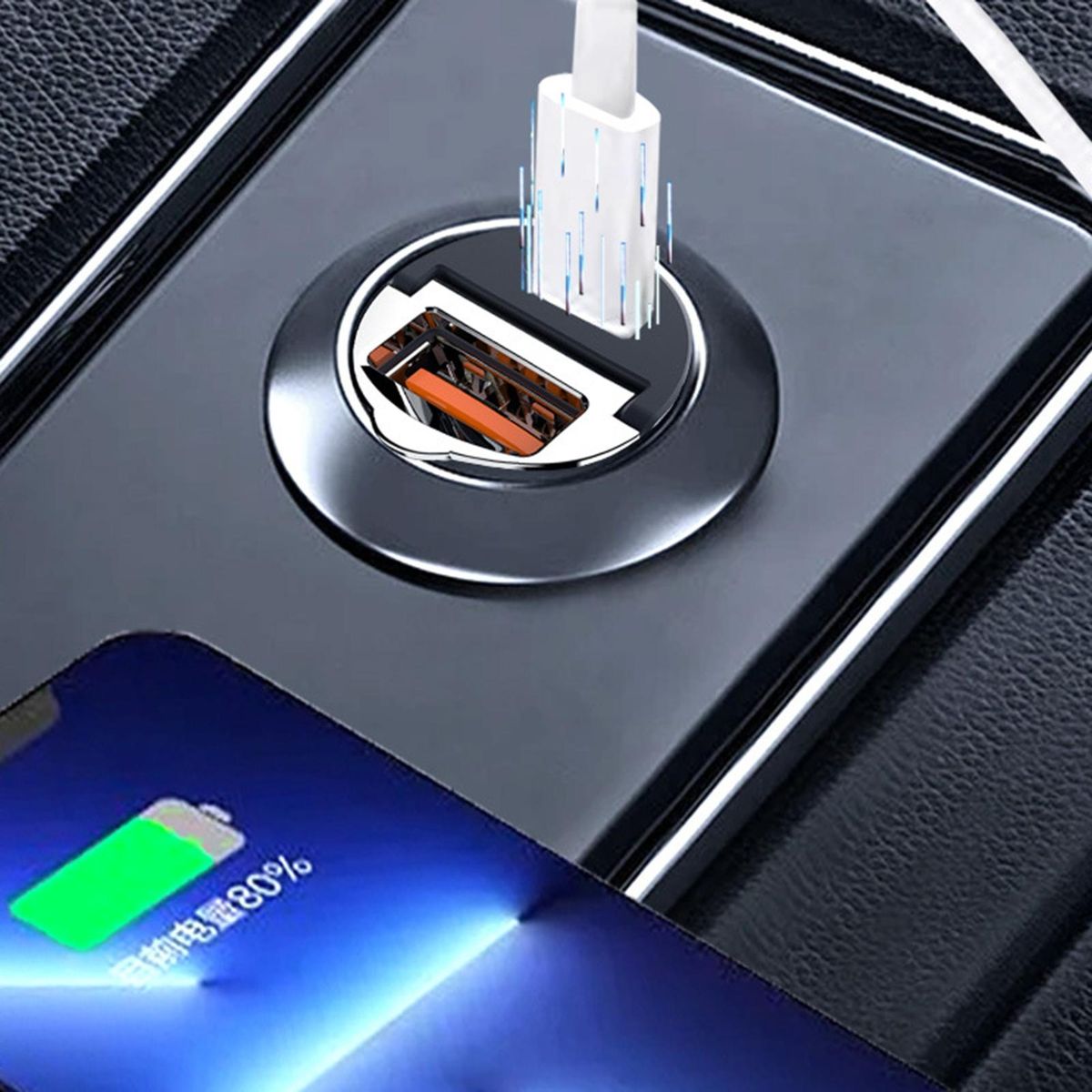 Super Fast 30w Mini Car Charger with Pdqc3.0 Easy Extract Pull Ring Black