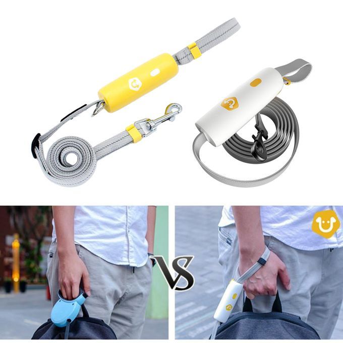 1.6m Retractable Dog Walking Leash For Outdoor Easy Control Yellow