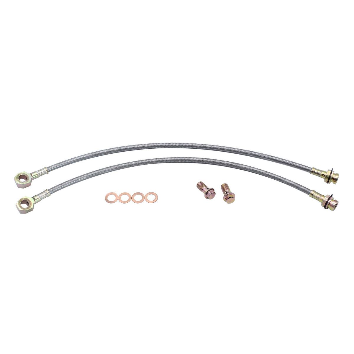 18'' Braided Budget Stainless Steel Brake Hose Line Kit Replacement for Mustang II GM Metric