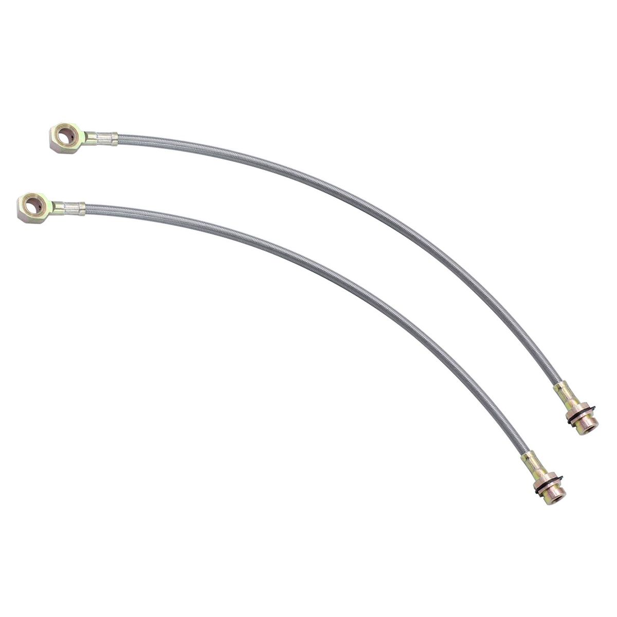 18'' Braided Budget Stainless Steel Brake Hose Line Kit Replacement for Mustang II GM Metric