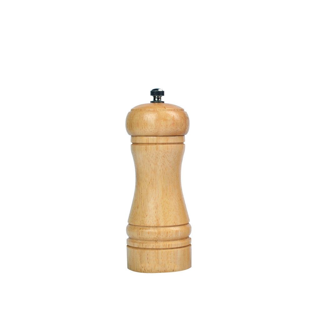 （5 Inch No Box）Natural Oak Wood Pepper Spice Mill Grinder Handheld Seasoning Mills Grinder Spice Milling Machine Adjustable Wood Pepper Shakers GRE