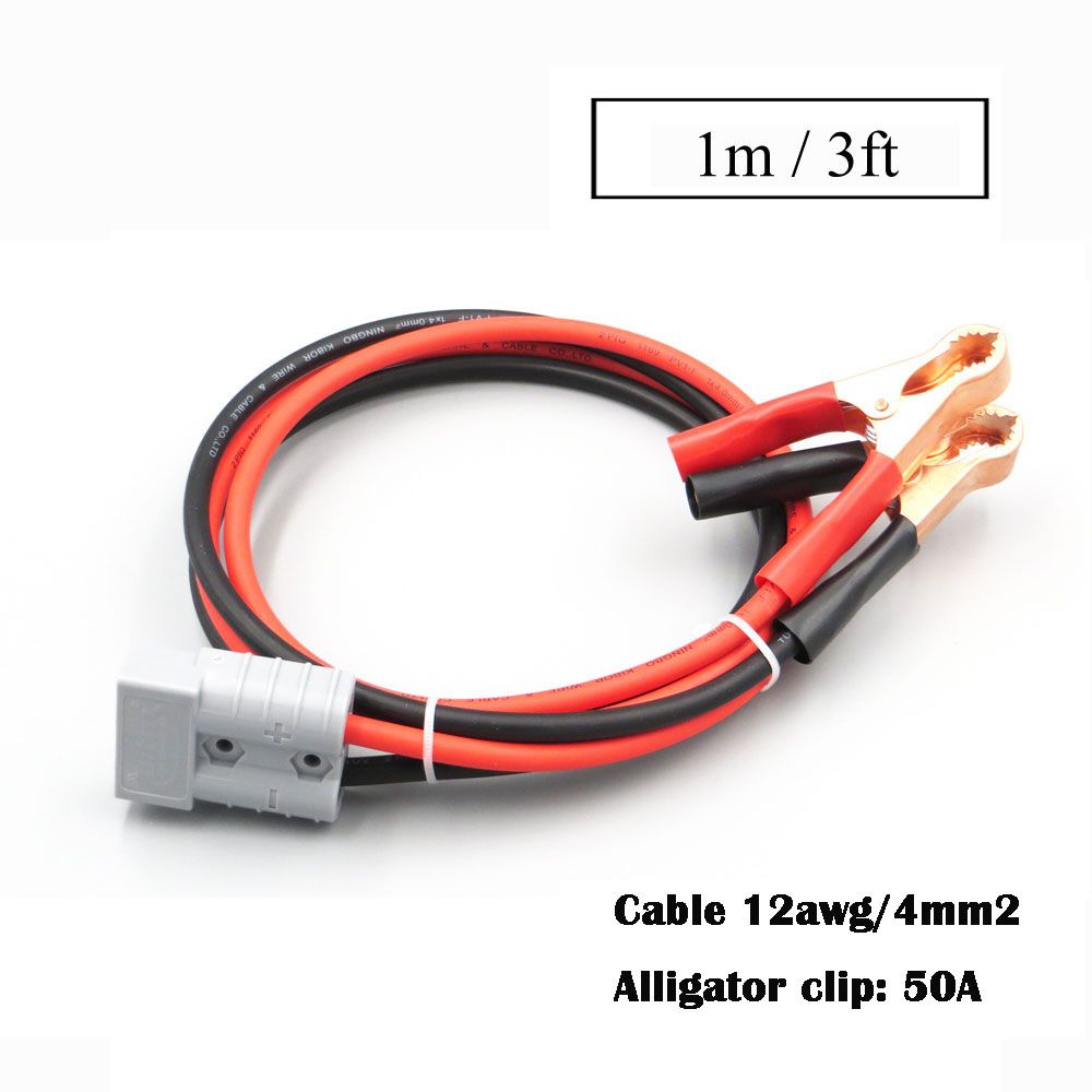 1Pair X 50A 600V Connector With 1m 2*4 6mm2 Solar Cable