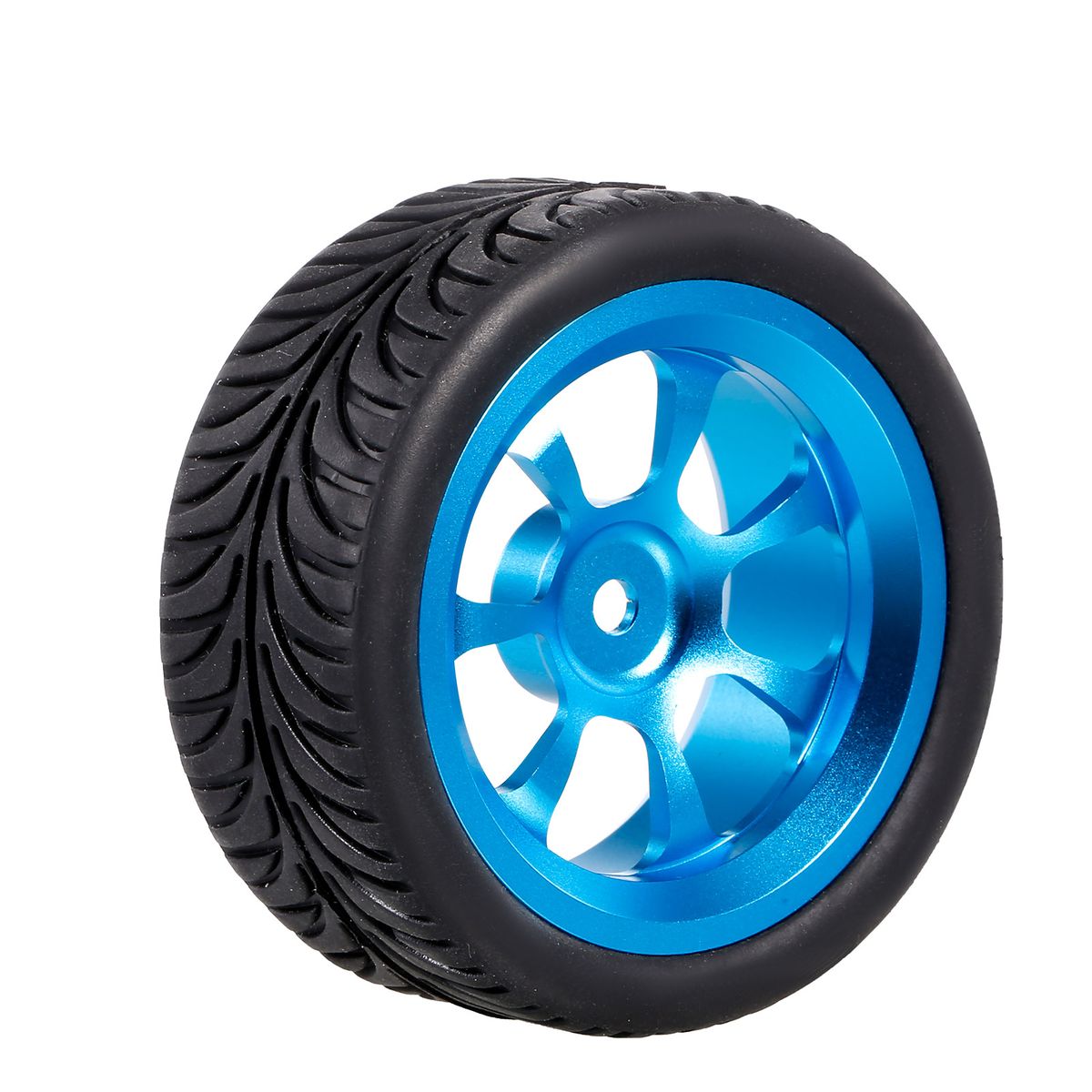 4pcs 65mm Rubber Tyre Metal Wheel Rims  High Grip Rubber