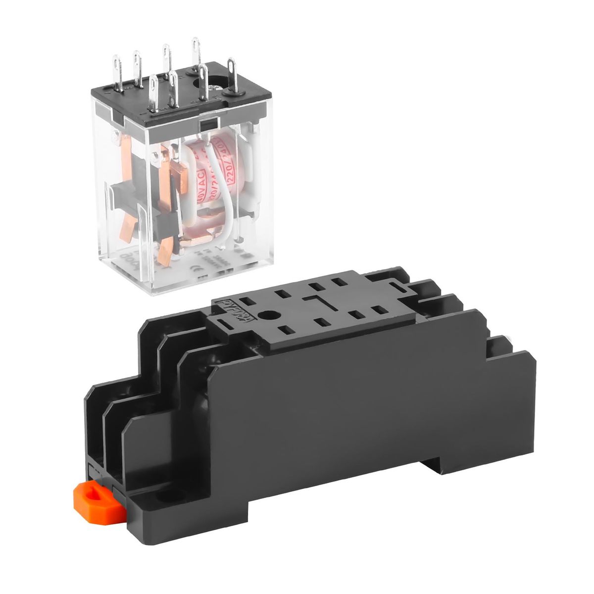 220/240V AC Coil DPDT Power Relay MY2NJ 8 Pin w Socket