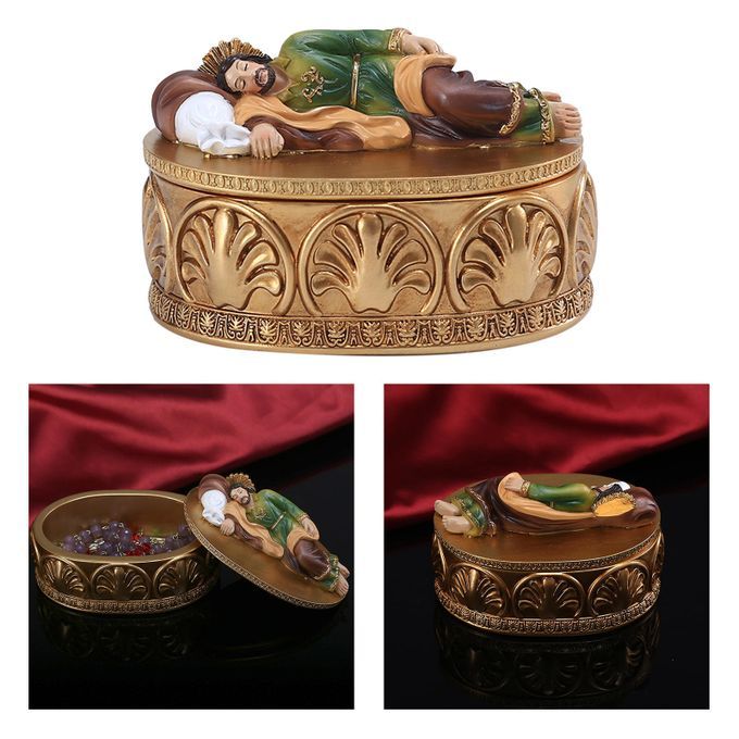 St Joseph Sleeping Statue Religious Gift Figurine Small Jewelry Box
