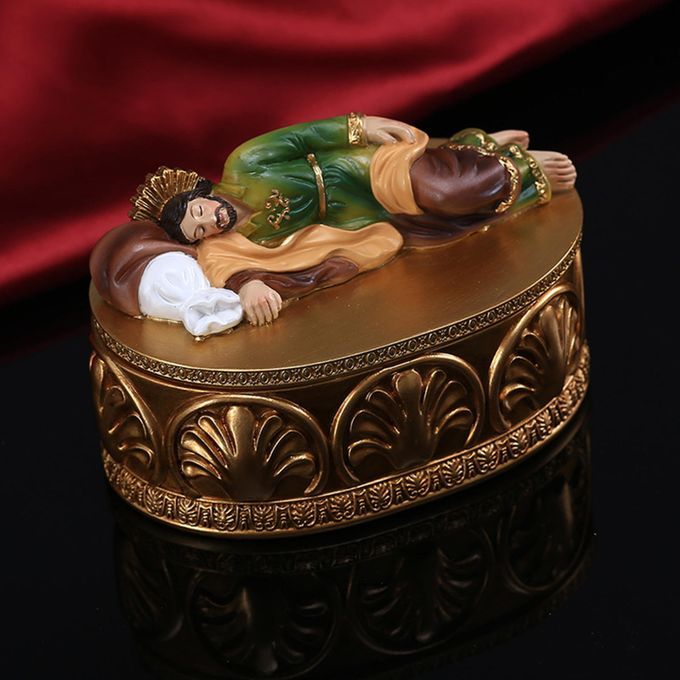St Joseph Sleeping Statue Religious Gift Figurine Small Jewelry Box