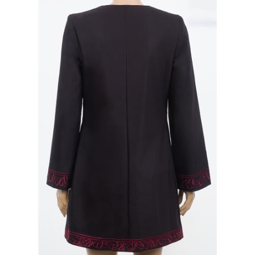 Ladies Embroidered Collarless A-line Coat/Blazer/Top