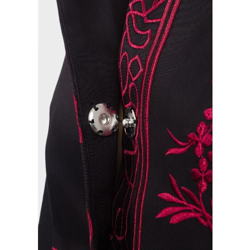 Ladies Embroidered Collarless A-line Coat/Blazer/Top