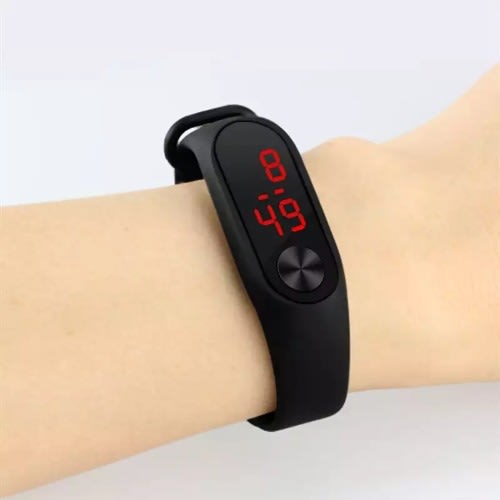 Unisex Silicone Led Watch - Black