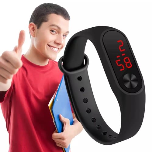 Unisex Silicone Led Watch - Black