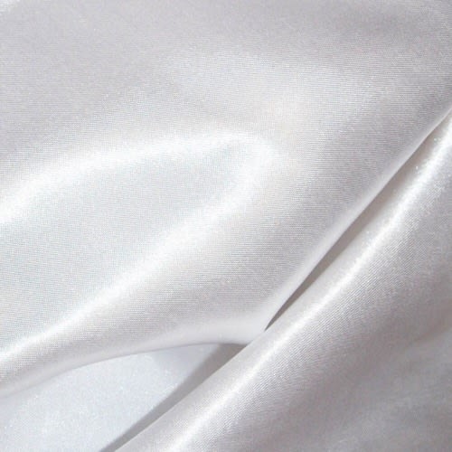Plain Pattern Bridal Satin Fabric Material- 4 Yards - White