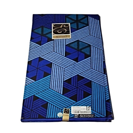 Excellence Ankara Ex 02203 - 6yards - Blue And Black Print
