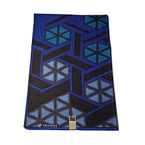 Excellence Ankara Ex 02203 - 6yards - Blue And Black Print