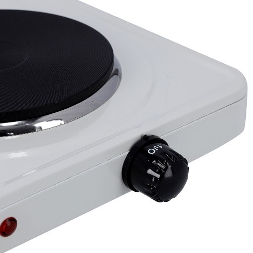 Geepas White Double Hotplate - Stainless Steel - 2000W - UK