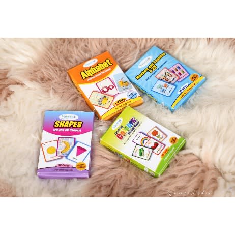Yavera Alphabet, Numbers, Shapes & Colours Bundle Waterproof & Tear-resistant Flashcards