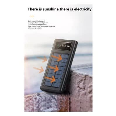 Flash Charging Waterproof Solar Power Bank With Cables - 20000mAh