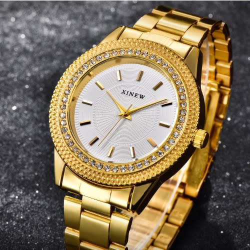 Xinew Unisex Wristwatch - Gold