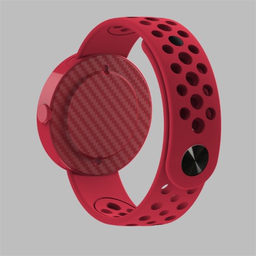 Round Face Hollow Strap Unisex Led Watch- Red