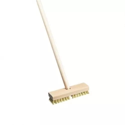 Floor Scrubbing Brush With Long Wooden Handle