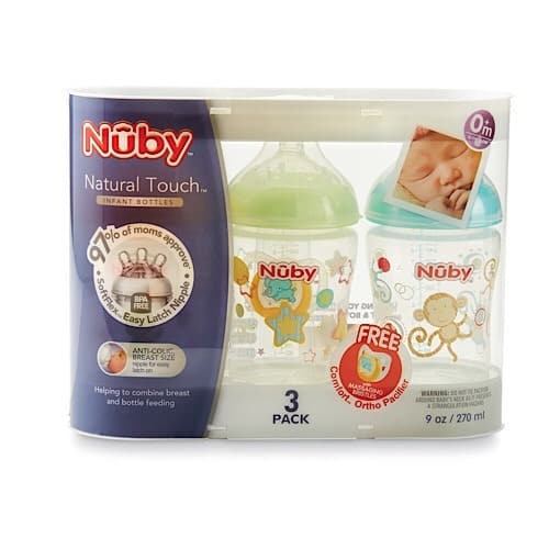 Natural Touch Infant Bottles with Free Pacifier