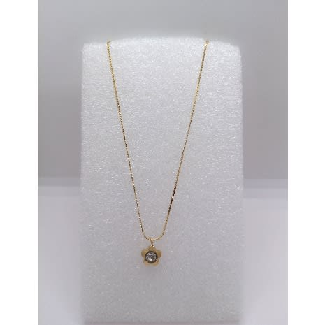 Flower Star Pendant Choker Necklace - Gold