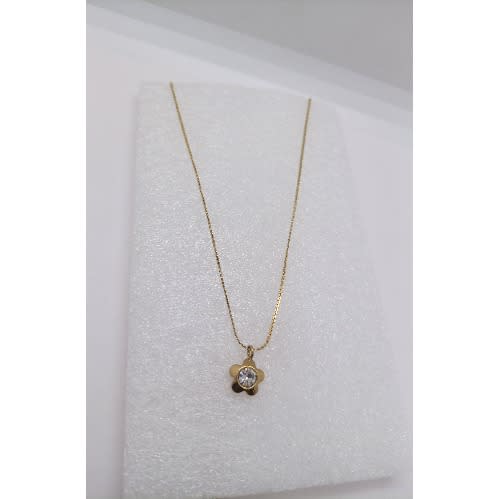 Flower Star Pendant Choker Necklace - Gold