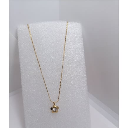 Flower Star Pendant Choker Necklace - Gold