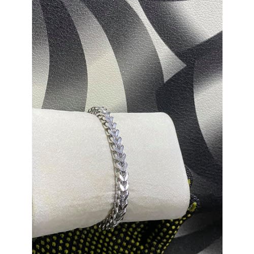 Men's Stainless Steel Square Shape Silver Bracelet