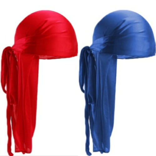 2 In 1 Silky Durags(Red & Royal blue)