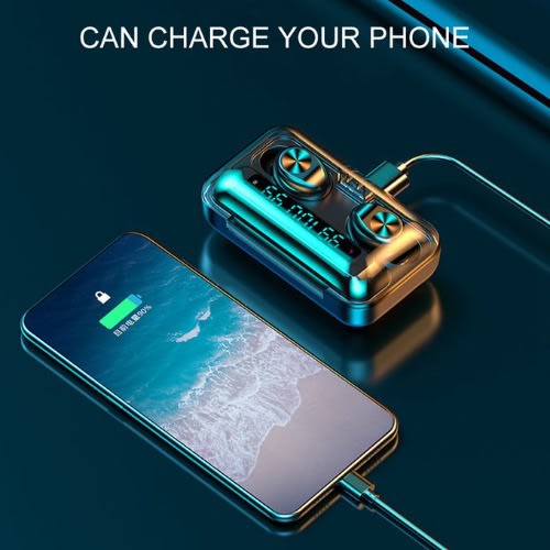 F9 Tws Wireless Bluetooth Earphones With Power bank - Black