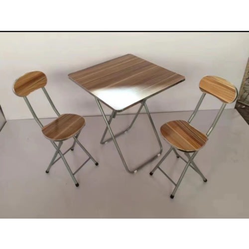 Foldable Table With Two Chairs- 2ft By 2 Ft