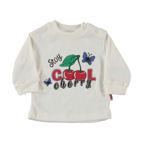 Baby Girl Sweatshirt Stay Cool Cherry Cream