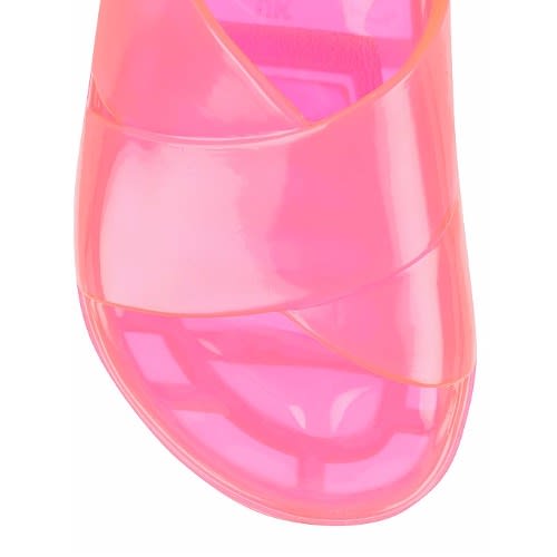 Pink Cross Strap Jelly Sandals