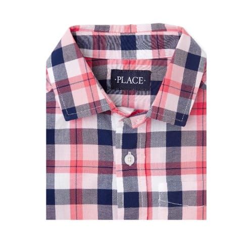 Boys Box Long Sleeve Striped Box Shirt- Blue & Pink