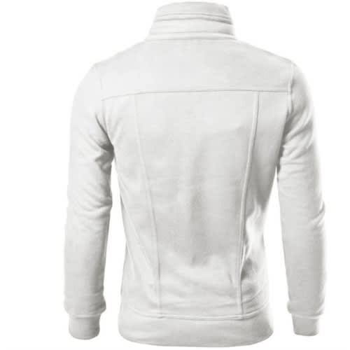 Zipper Cardigan Jacket- Warm Fleece - White